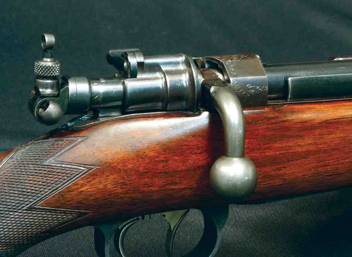 A pre-WWII customized Mauser 98 .404 Jeffery made by W.J. Jeffery in London. Many of the best military Mausers were stripped for their actions.
